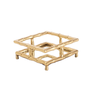 Gold Bamboo Cocktail Napkin Tray