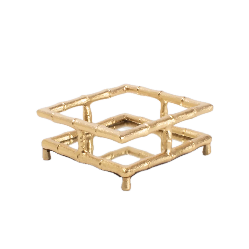 Gold Bamboo Cocktail Napkin Tray