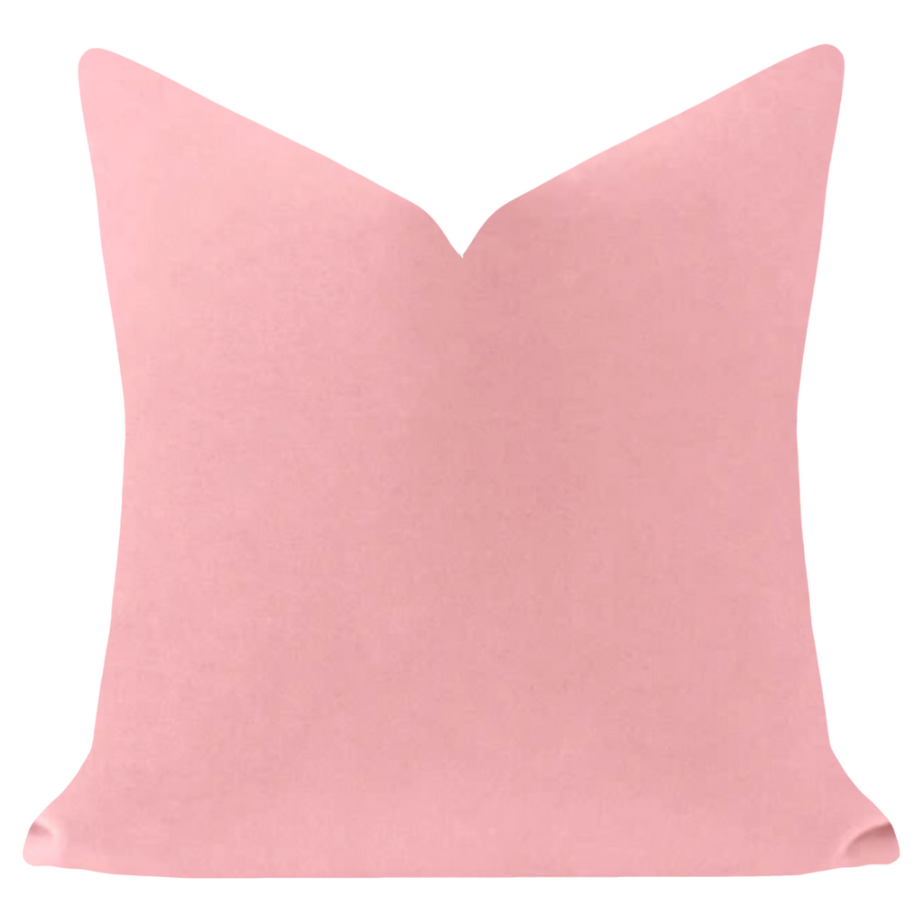 Blush Pink 22x22 Solid Velvet Pillow: 22" x 22" Throw Pillow