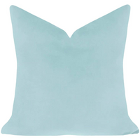 Light blue pillow on a white background