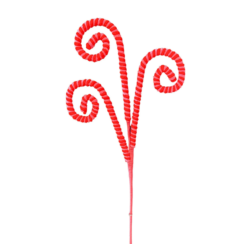 Red spiral toy on a white background