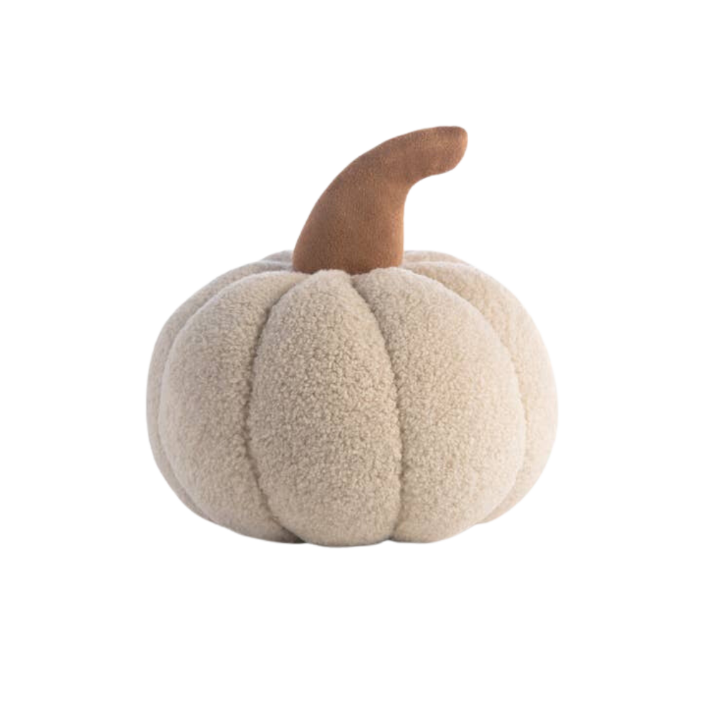 Medium Sherpa Pumpkin Pillow - Ivory