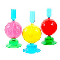 Color block Orb Taper Candle Holders, available in 3 vibrant colors