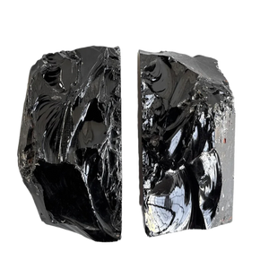 Pair of Black Obsidian Bookends