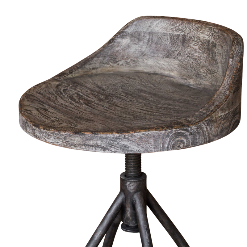 Wooden Seat Swivel Stool - Pick up in store only!