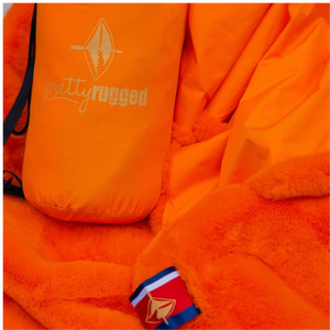 Orange Faux Fur Outdoor Lap Blanket