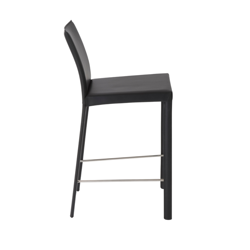 Black Leather Counter Stool - Pick up in store only!