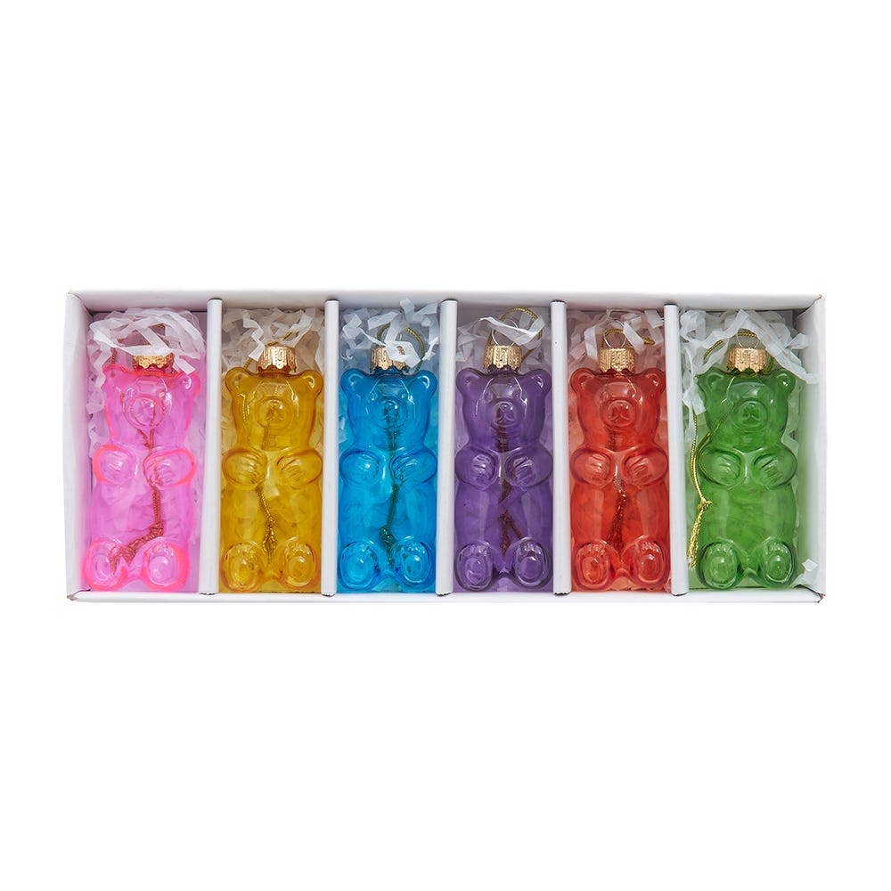 NOBLE GEMS GLS GUMMY BEAR ORNS 6PC