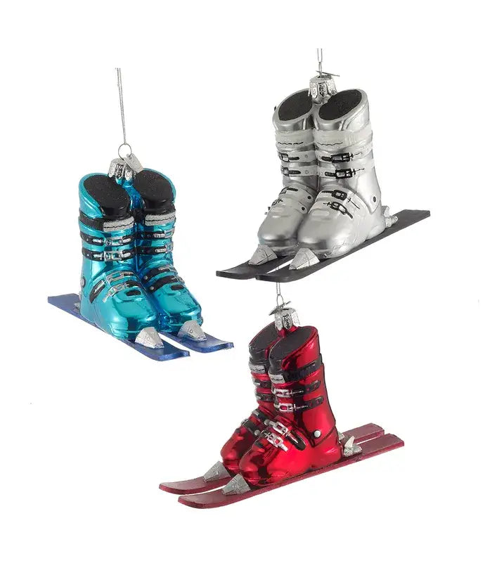6"NOBL GEMS SKI BOOTS W/SKIS ORNAMENT 3A
