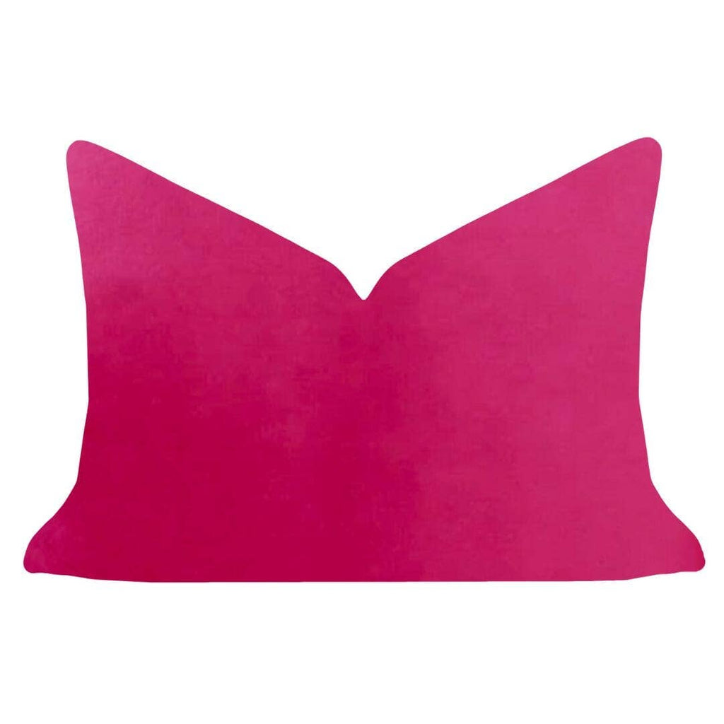 Hot Pink 14x20 Solid Velvet Pillow: 14" x 20" Lumbar