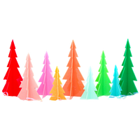 Green and Blue Acrylic Tree Christmas Decor - Set of 3