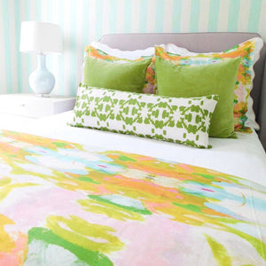 Green Solid Velvet Pillow: 26" x 26" Euro
