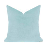 Spa Blue Solid Velvet Pillow: 26" x 26" Euro