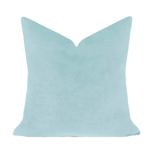 Spa Blue Solid Velvet Pillow: 26" x 26" Euro