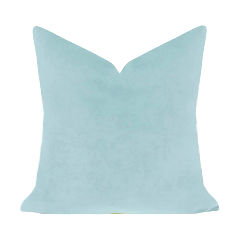 Spa Blue Solid Velvet Pillow: 26" x 26" Euro