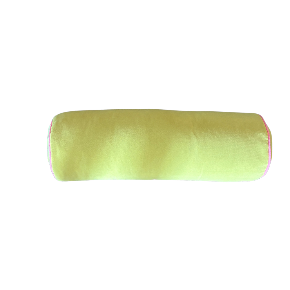 Yellow cylindrical object on a white background