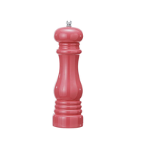 Enameled Rubberwood Salt/Pepper Mill, Pink