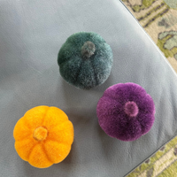 Colored Felt Pumpkins, top view