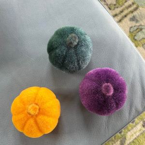 Colored Felt Pumpkins, top view
