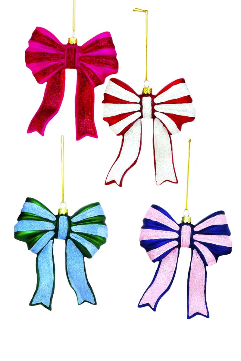 Glitter Bows Holiday Ornament - 4 Colors Available