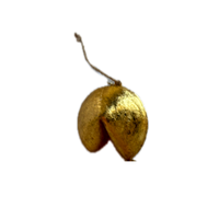 Gold-colored object on a white background