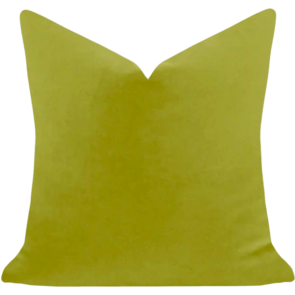 Green pillow on a white background