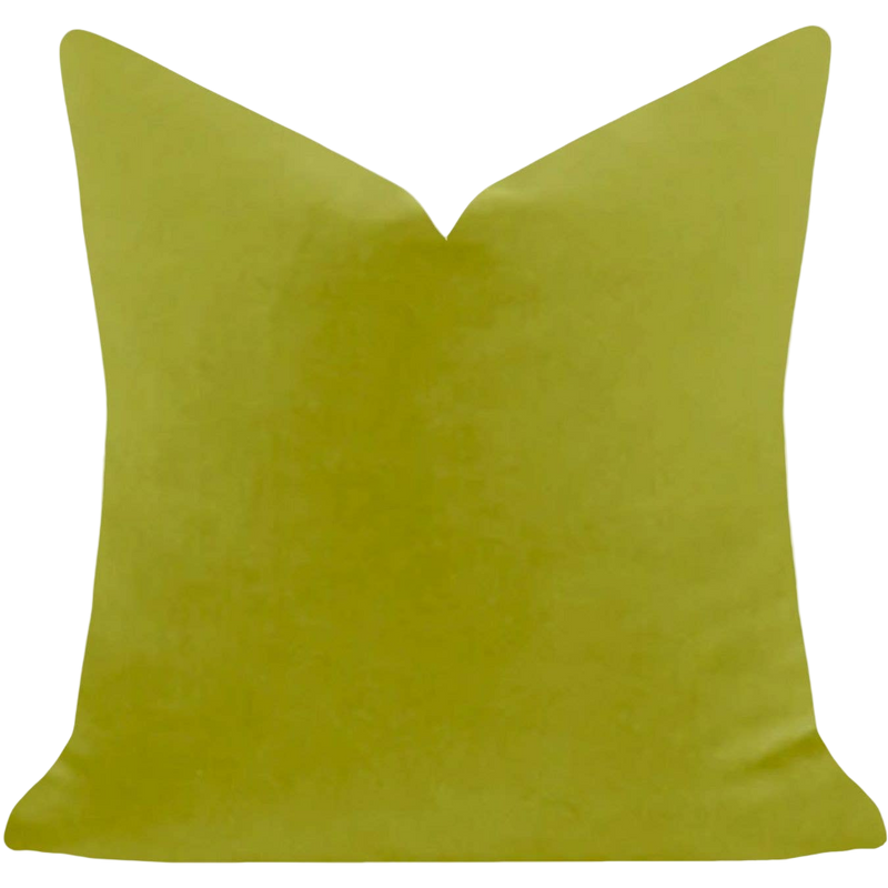 Green pillow on a white background