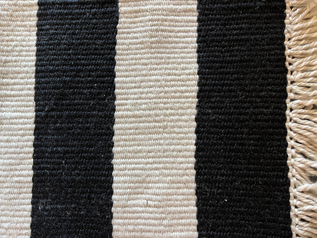 Black and Cream Stripe Rug Indoor/Outdoor Rug