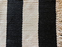 Black and Cream Stripe Rug Indoor/Outdoor Rug