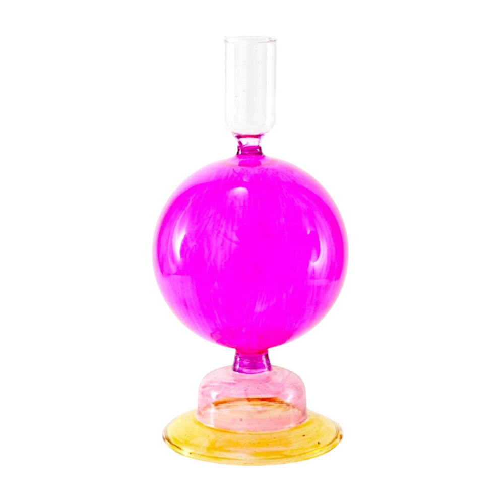 Color Block Pink Orb Candle Holder