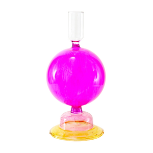 Color Block Pink Orb Candle Holder