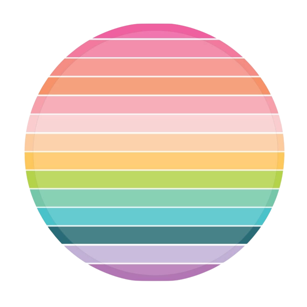 Rainbow stripe paper plates