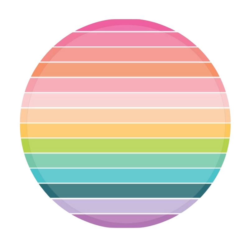 Rainbow stripe paper plates