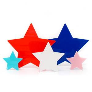 Red, white, and blue acrylic stars decor