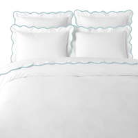 White Scalloped Duvet Cover, with Accent