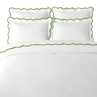 White Scalloped Duvet Cover, with Accent
