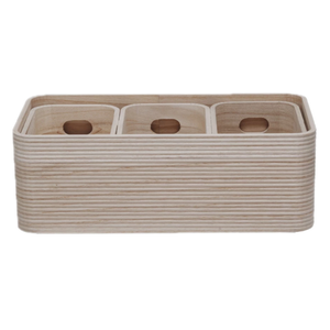 Rectangular ceramic planter with three circular holes on a white background