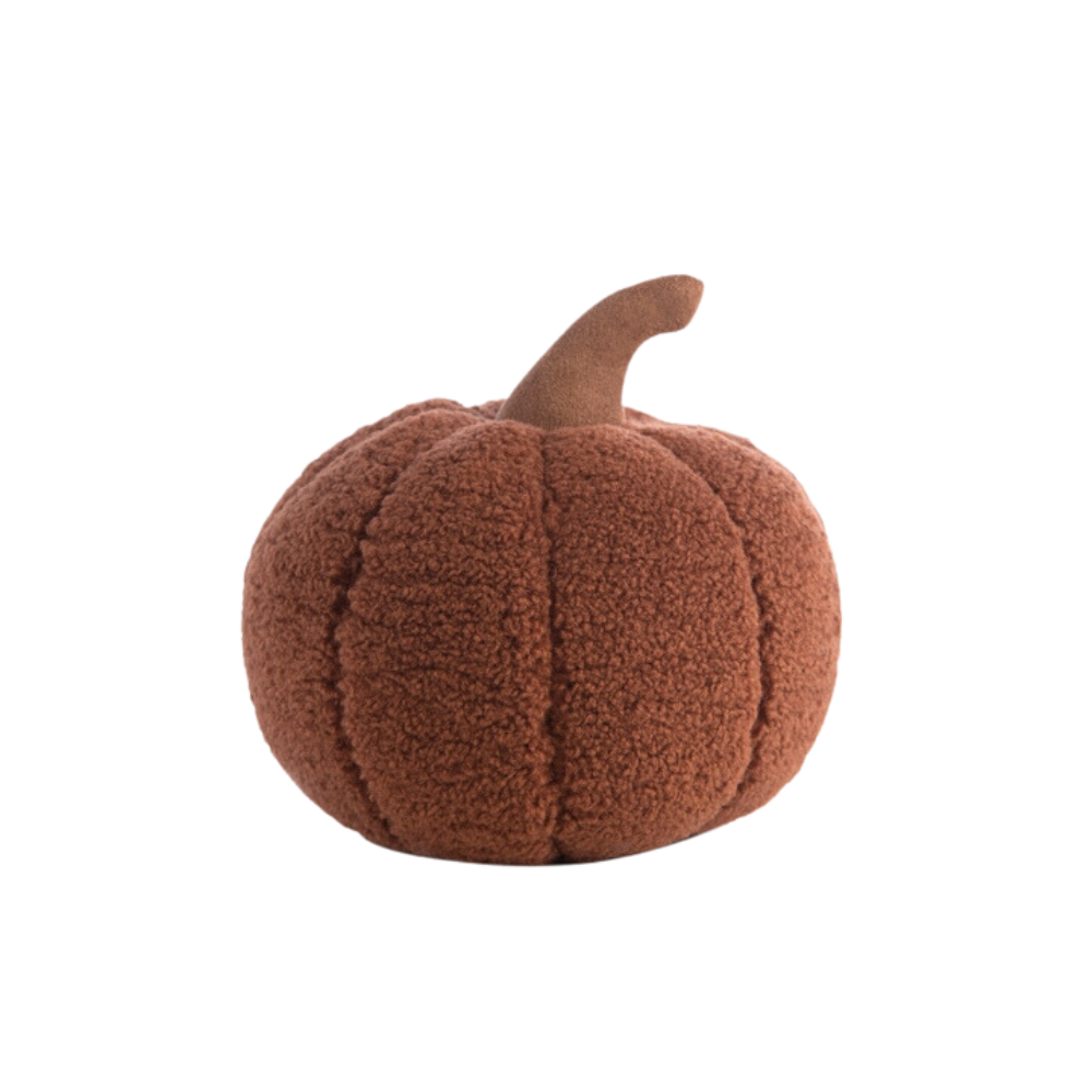 Small Sherpa Pumpkin Pillow - Rust
