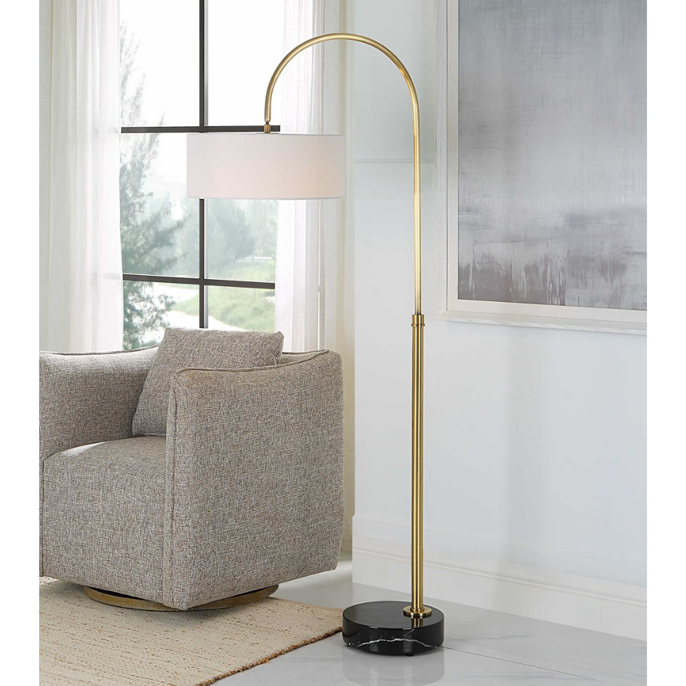 Gold and Marble Floor Lamp