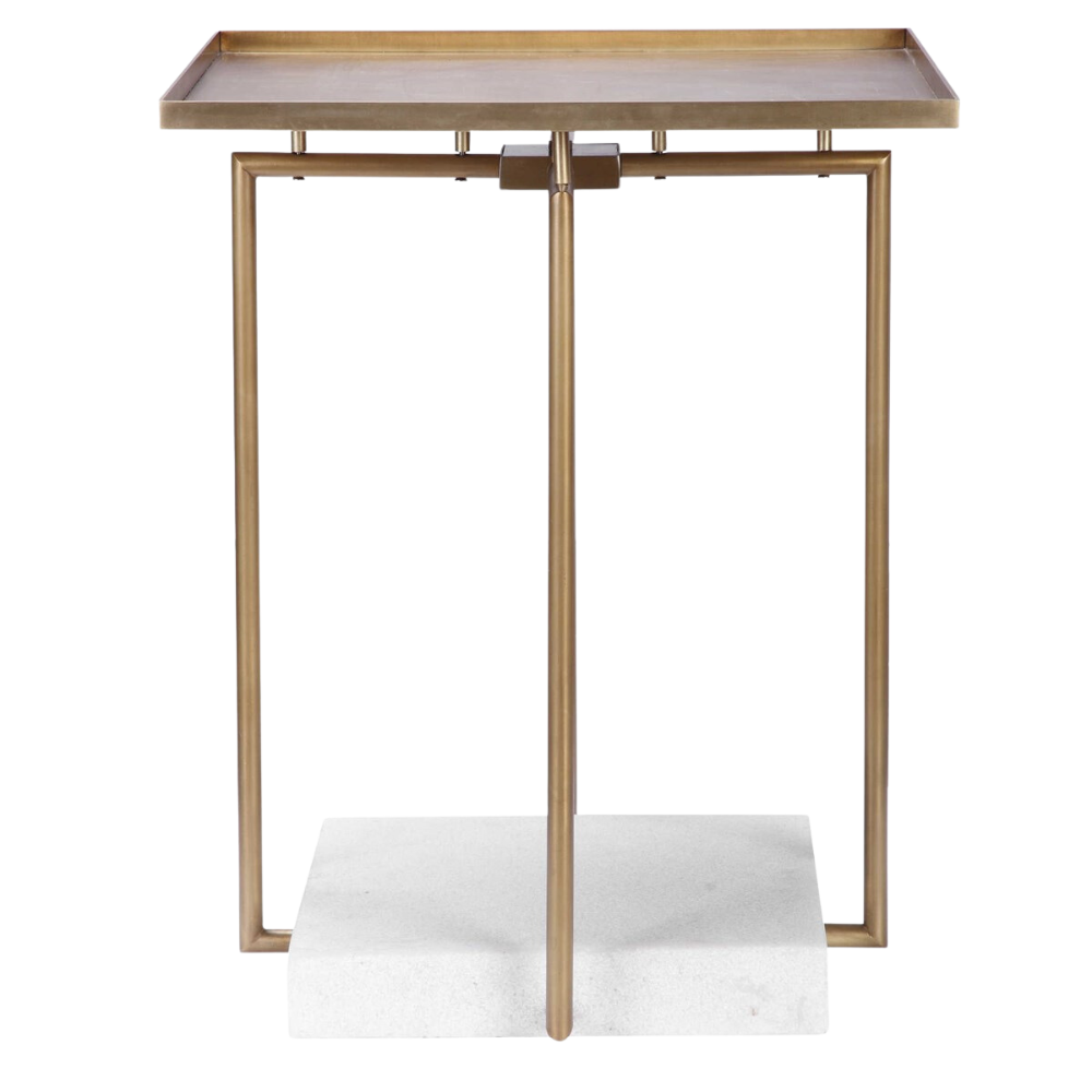 Gold and White Side Table