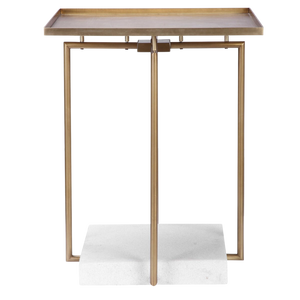 Gold and White Side Table
