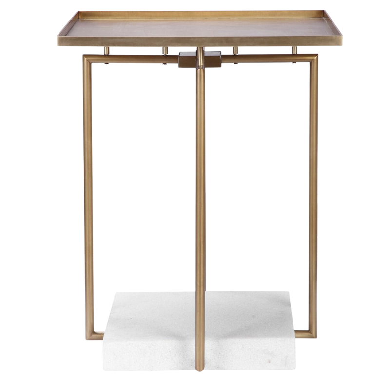 Gold and White Side Table