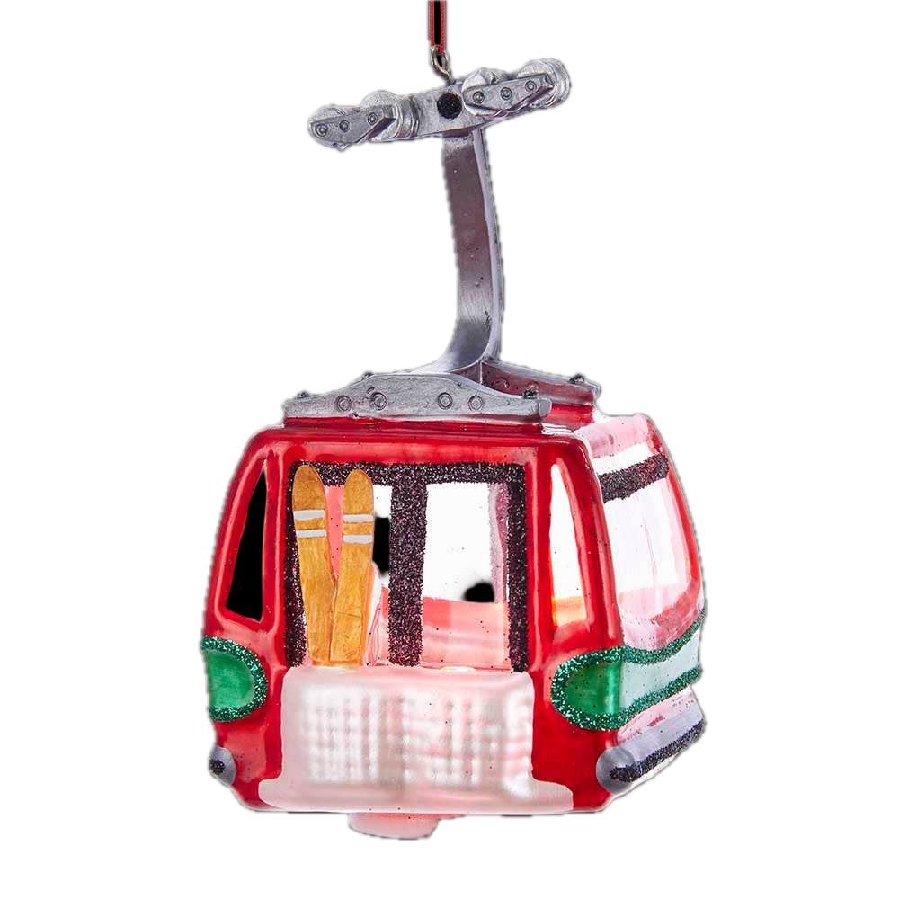 Red Ski Lift Gondola Christmas Ornament