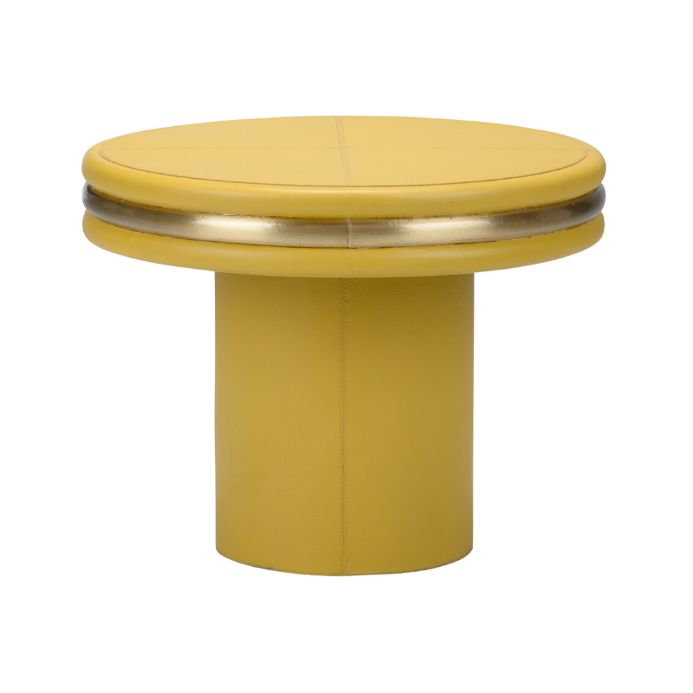 Mustard Leather Coffee Table - Pick up in store only!