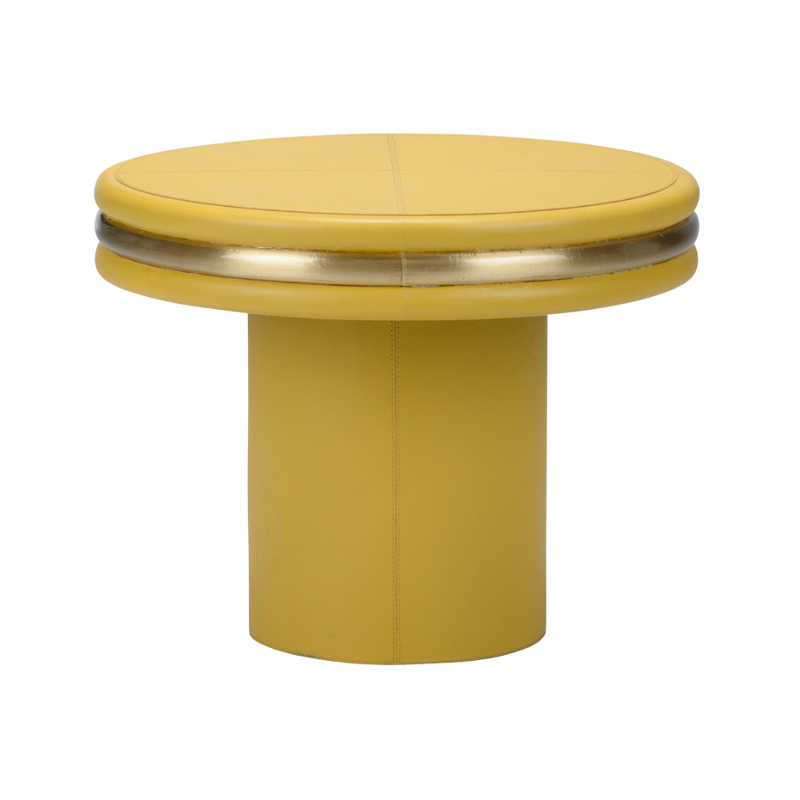 Mustard Leather Coffee Table - Pick up in store only!