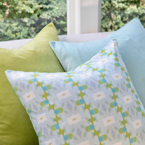 Spa Blue Solid Velvet Pillow: 26" x 26" Euro