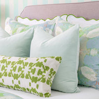 Scalloped Sham, Green / White: Standard, 20" x 26"