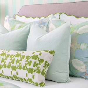 Scalloped Sham, Green / White: Standard, 20" x 26"