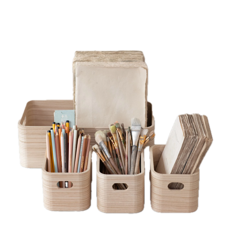 Wood Nesting Containers w/ Handles