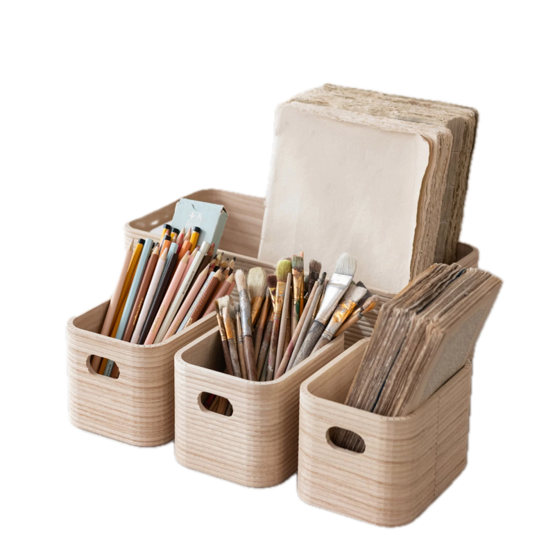 Wood Nesting Containers w/ Handles